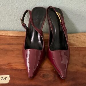 Chic Maroon Slingback Heels